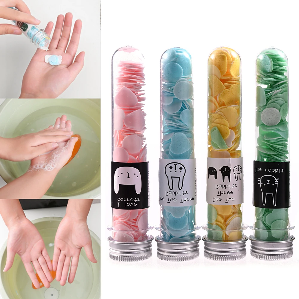 

Outdoor Portable Hand Washing Travel Disposable Paper Soap Tablets Soap Flower Soap Paper Bottle Flower Soap Tablets