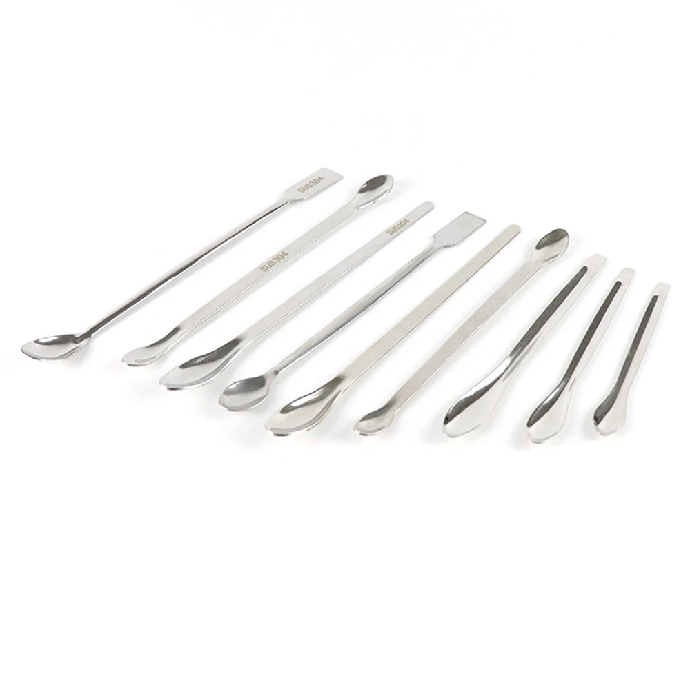 

10pcs/lot lab Single/Double/Square-head stainless steel drug Reagents sample weighing spoon 16/18/20/22/25/30cm