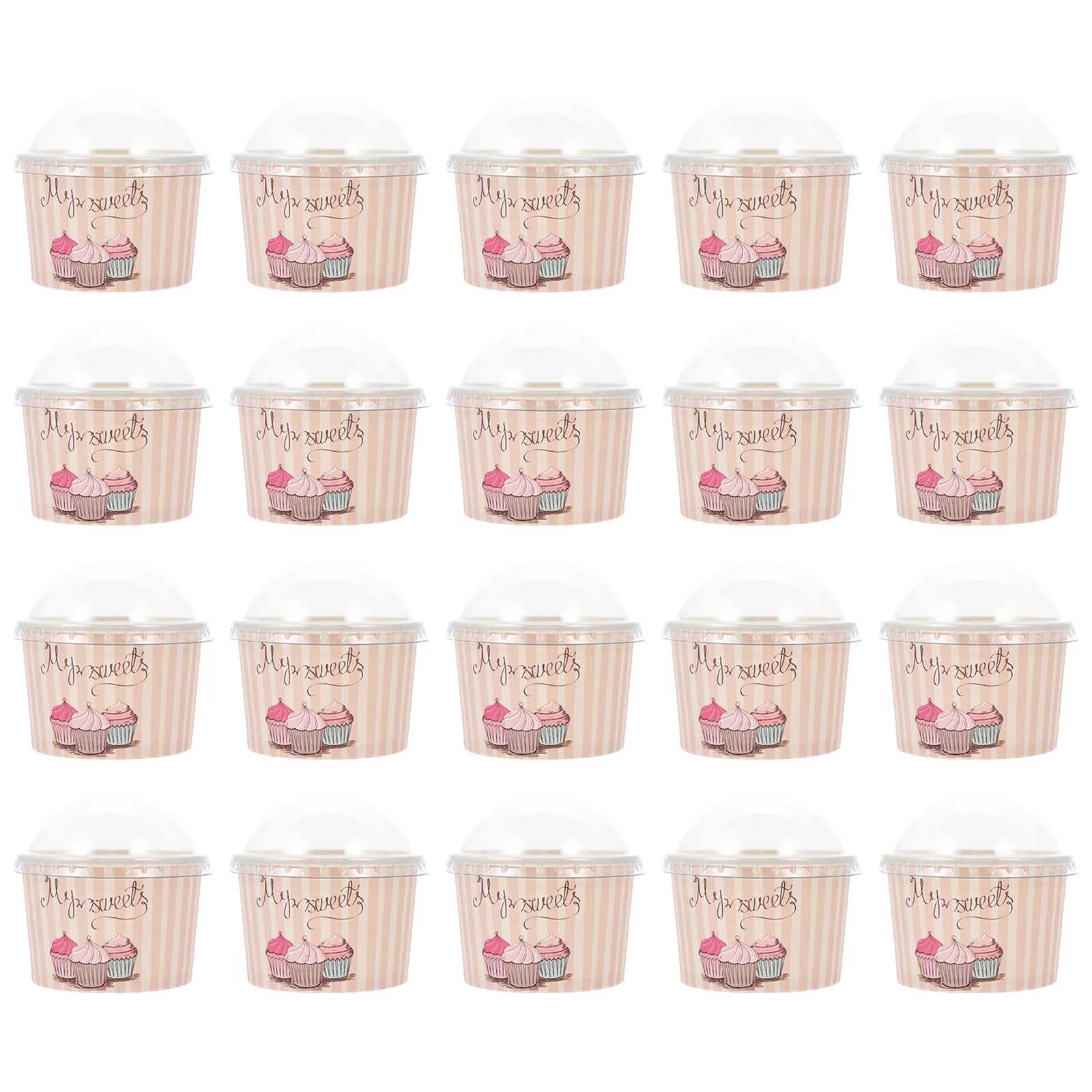 

Paper Cup Cups Ice Cream Dessert Yogurt Bowl Bowls Cake Sundae Disposable Container Pudding Treat Lids Lid Containers Party Food