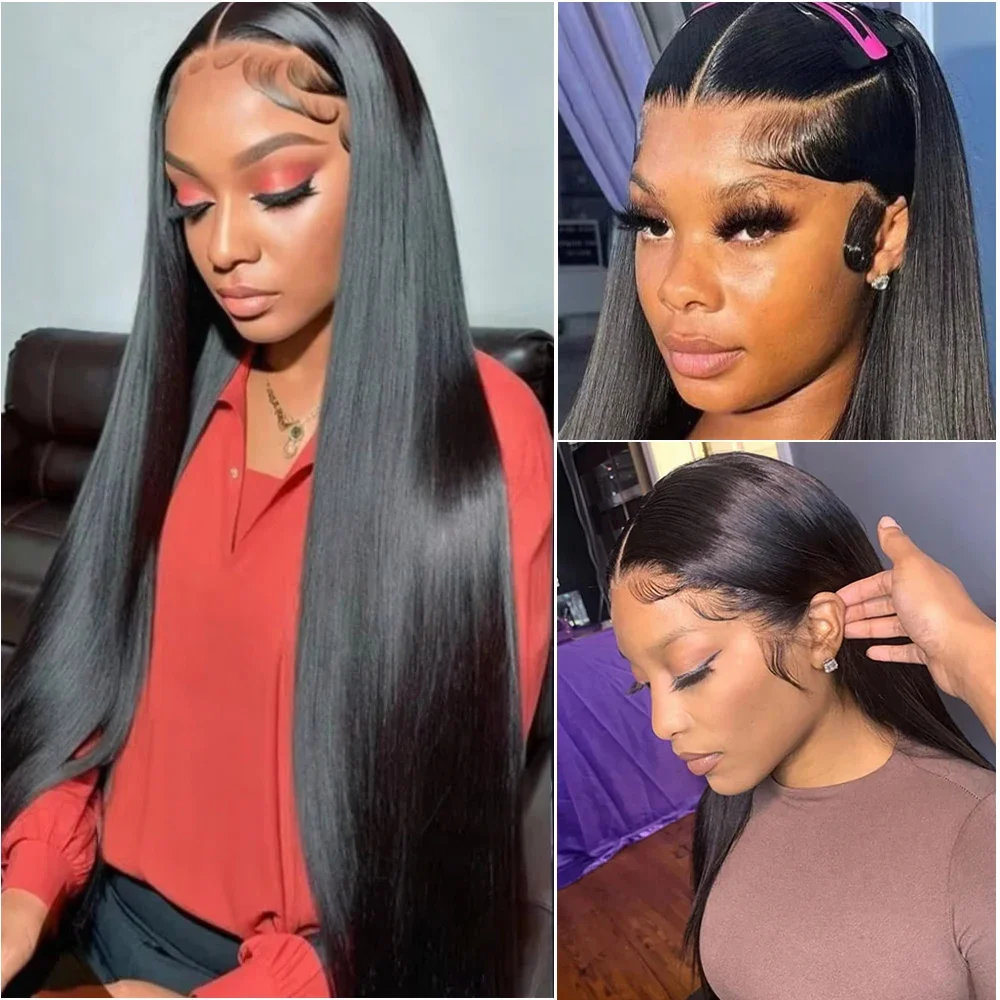 Предварительно вырезанный 5x5 бесклеевой кружевной фронтальный парик Bone Straight 13x6 HD