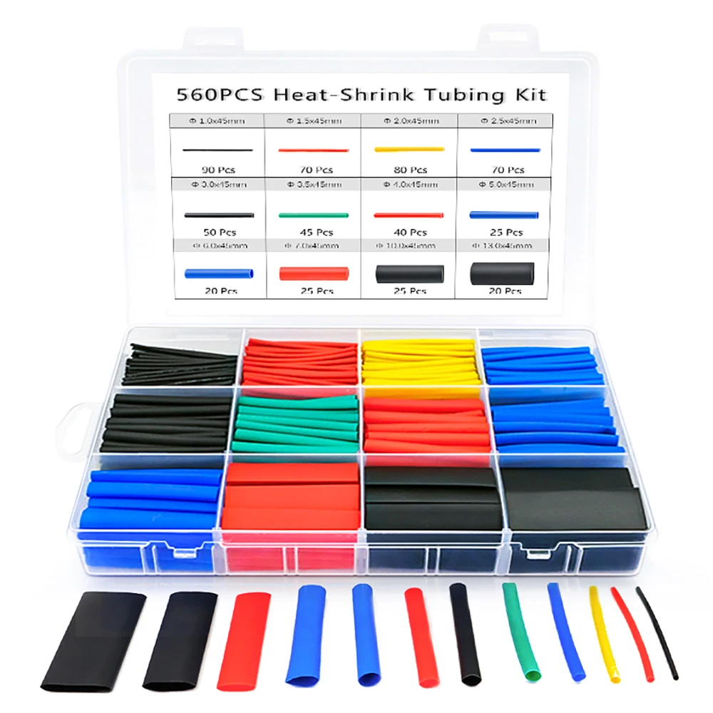 Термоусадочные трубки 2:1 560 шт