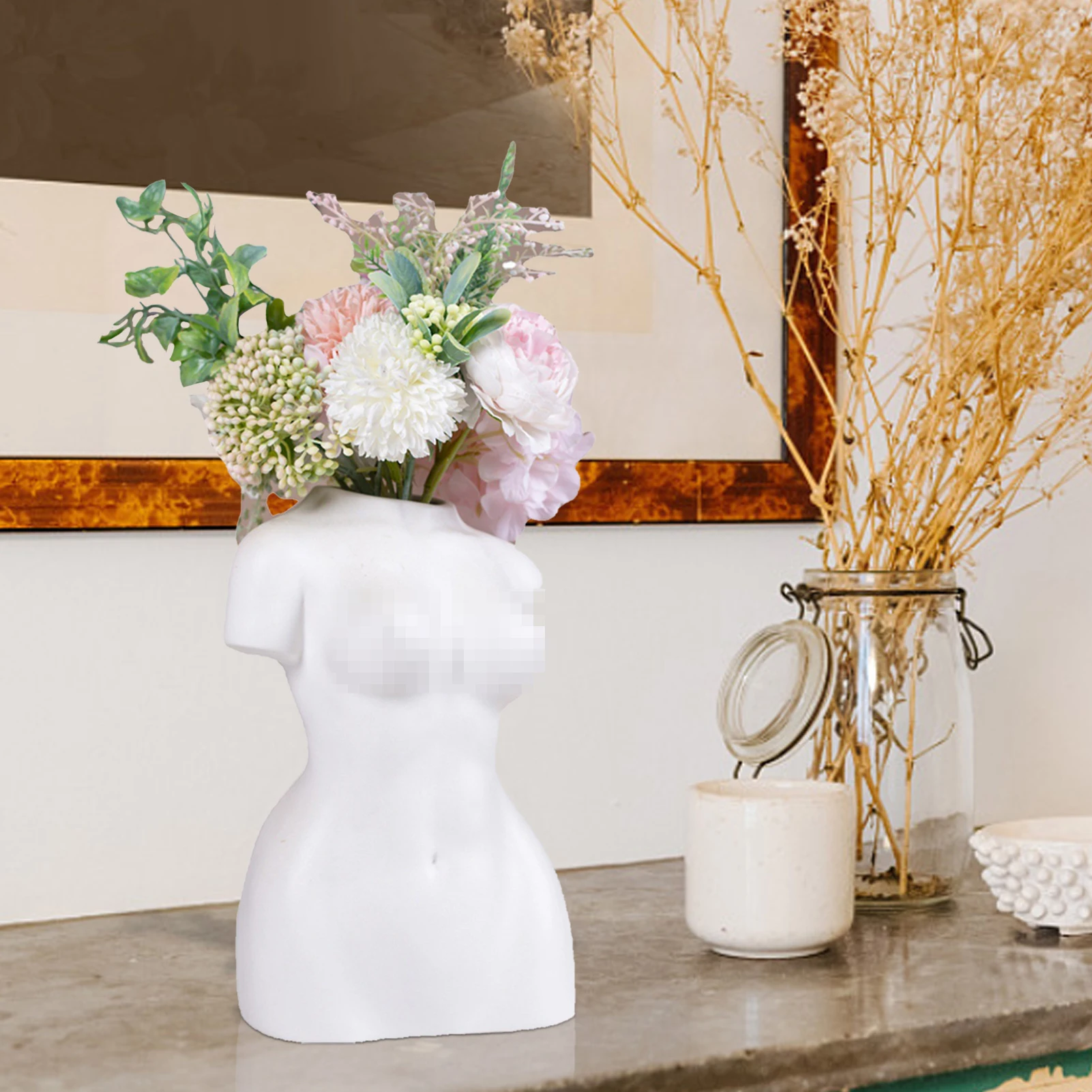 

Мини Сексуальная Керамическая Женская ваза для цветов художественная настольная голая скульптура ваза для сушеных цветов украшение