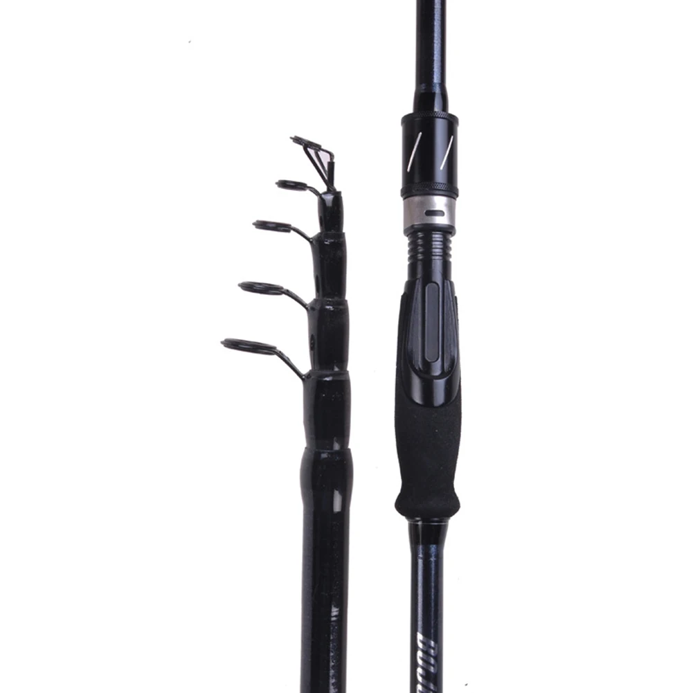

Durable Easy To Carry Ultra-tough Fishing Rod Fishing Tool 1.8M-2.7M Black Carbon Fiber Telescopic Fishing Rod