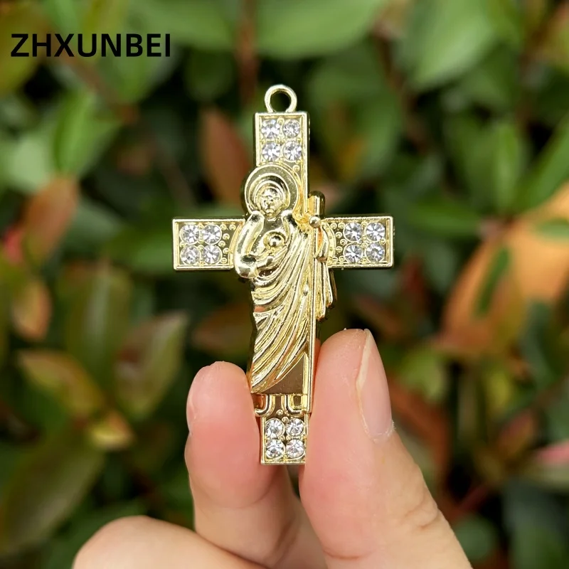 3 шт. католический крест Сан-Джуды Тудео мексиканский шарм позолоченные