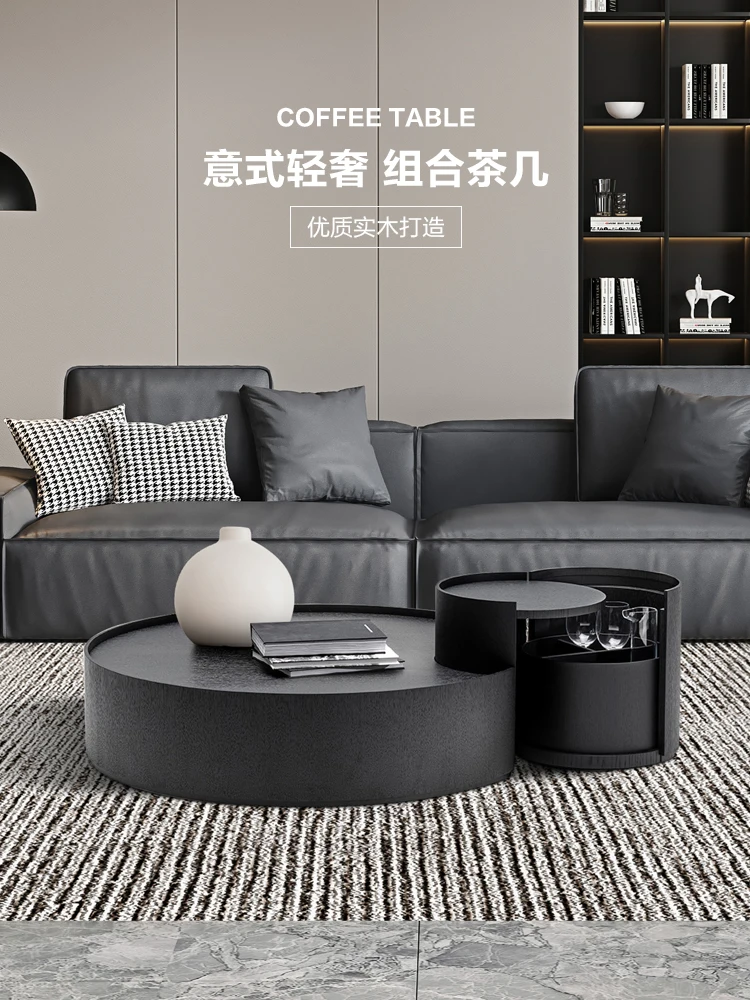 

Italian minimalism, light extravagance, round coffee table, simple designer, living room, network celebrity creativity