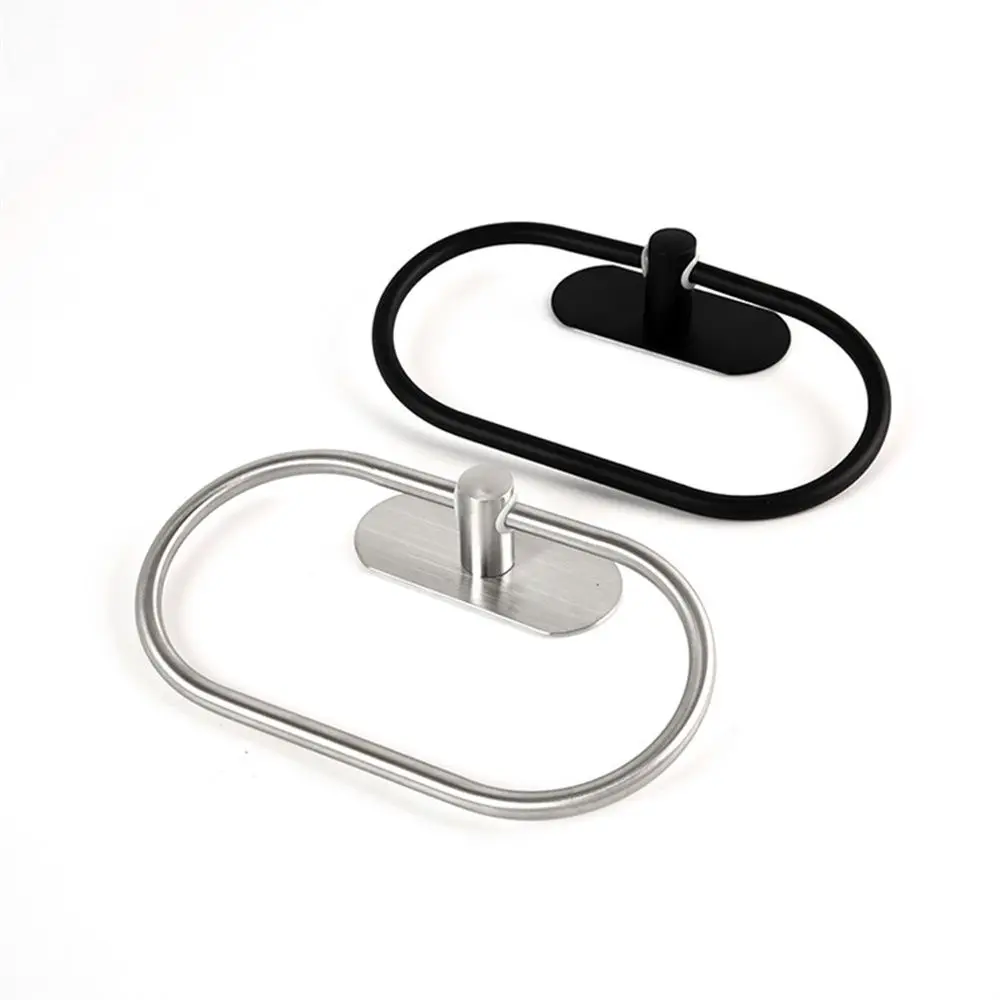 

Simple Hanger Hook Storage Racks Clothes Holder Wall Mount Towel Ring Washcloth Hanger Hand Towel Holder Ring Racks