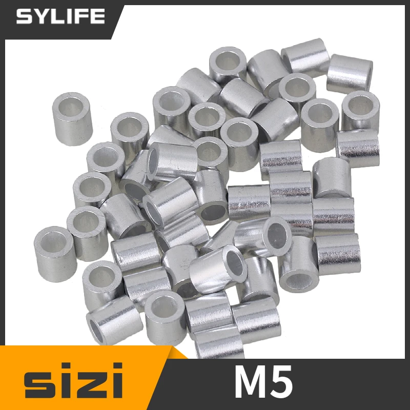 50 штук, алюминиевые круглые отверстия, ОБЖИМНАЯ петля для проводов 5 мм M5