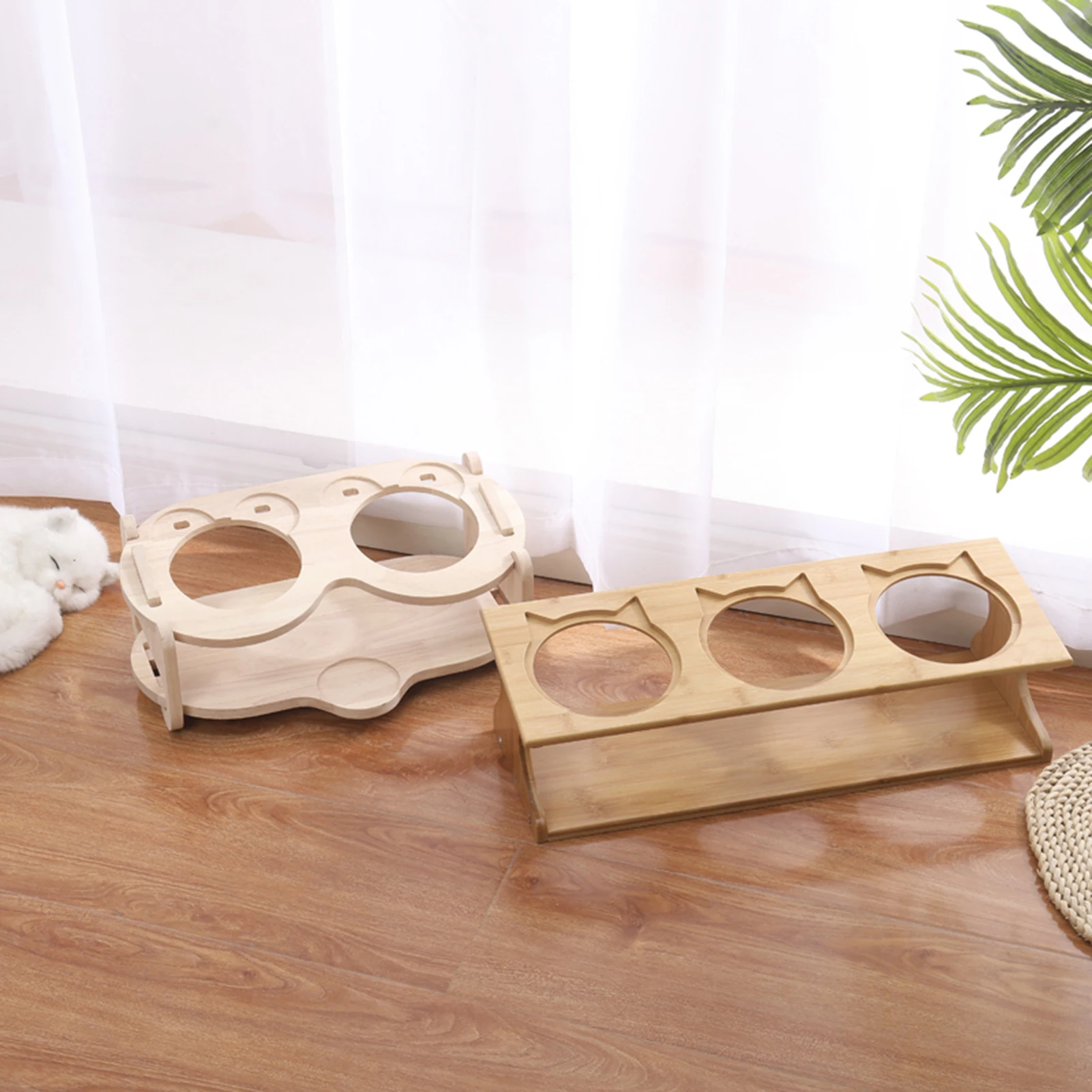

Raised Cat Bowl Elevated Dog Bowls Raised Dog Bowls Pet Bowls With Stand For Dogs And Cats Wooden Feeder Dog Dishes With 2