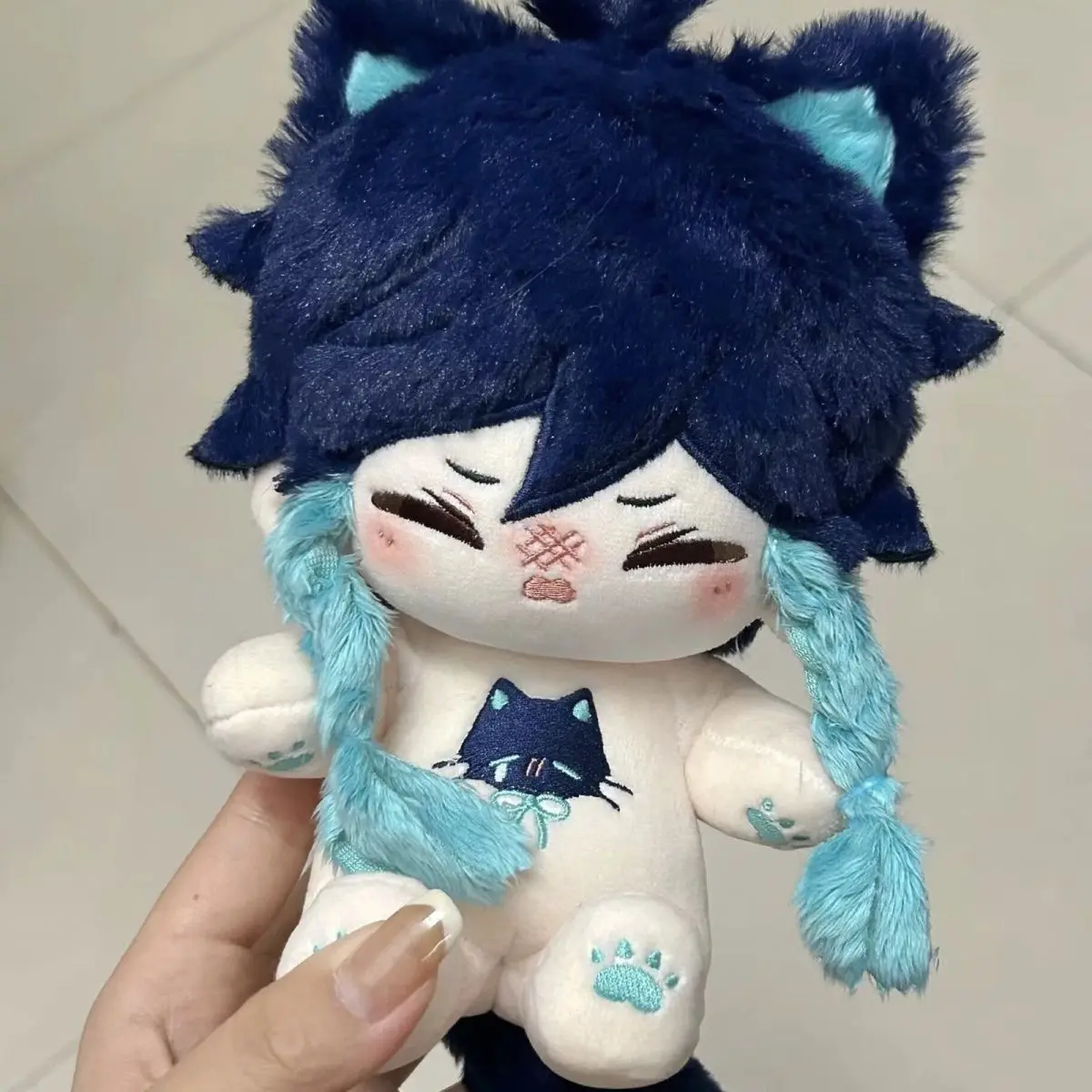 

20CM Anime Genshin Impact Barbatos Venti Cosplay Cute Cat Ears Plush Doll Body Dress Up Plushie Pillow Fans Birthday Gift