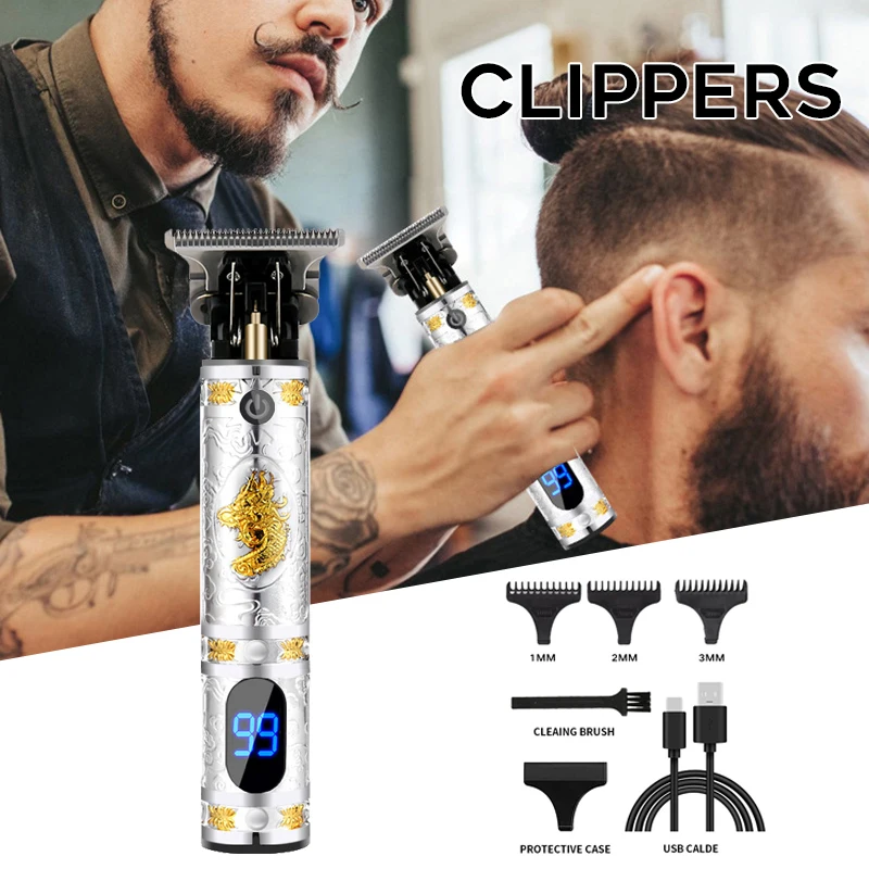 

barber shop hair clipper t9 machine,haircut machine for man Hair Trimmer set usb Rechargeable LED Display Shaver clippers