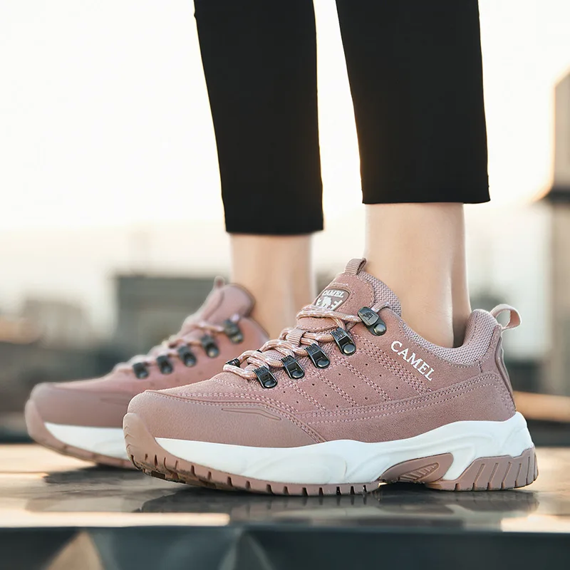 CAMEL JINGE Outdoor Hiking Shoes Men Low-top Trekking Mountain Shoes Women Suede Hiking Sneakers Mens Non-slip Outdoor Shoes New