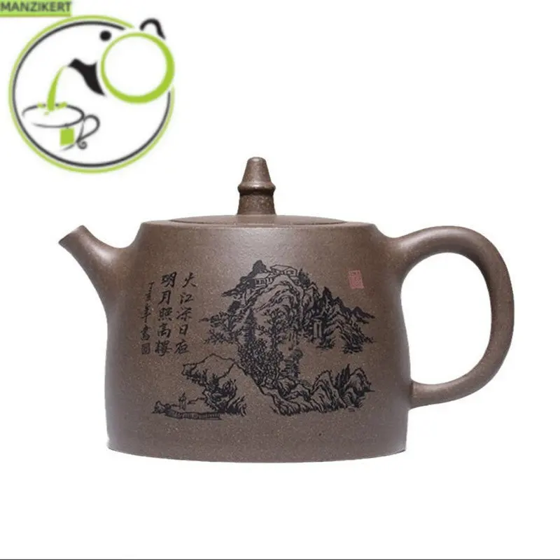 

390ml Hand Painted Yixing Purple Clay Teapots Raw Ore Section Mud Retro Tea Pot Home Zisha Filter Kettle Tea Sets Supplies