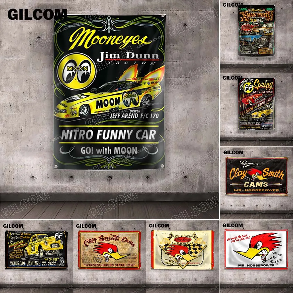 Флаг Mr. Лошадиных сил глина Смит камеры Mooneyes домашний плакат рекламный логотип спорт открытый клуб цифровая печать баннер латунная втулка