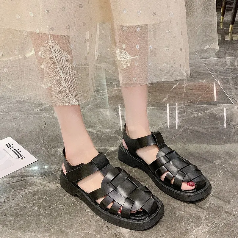 2023 New Summer Sandals Women's Casual Trend Platform Low Heel Elegant Beach Fashion Gladiator Weave Comfort Free Shipping