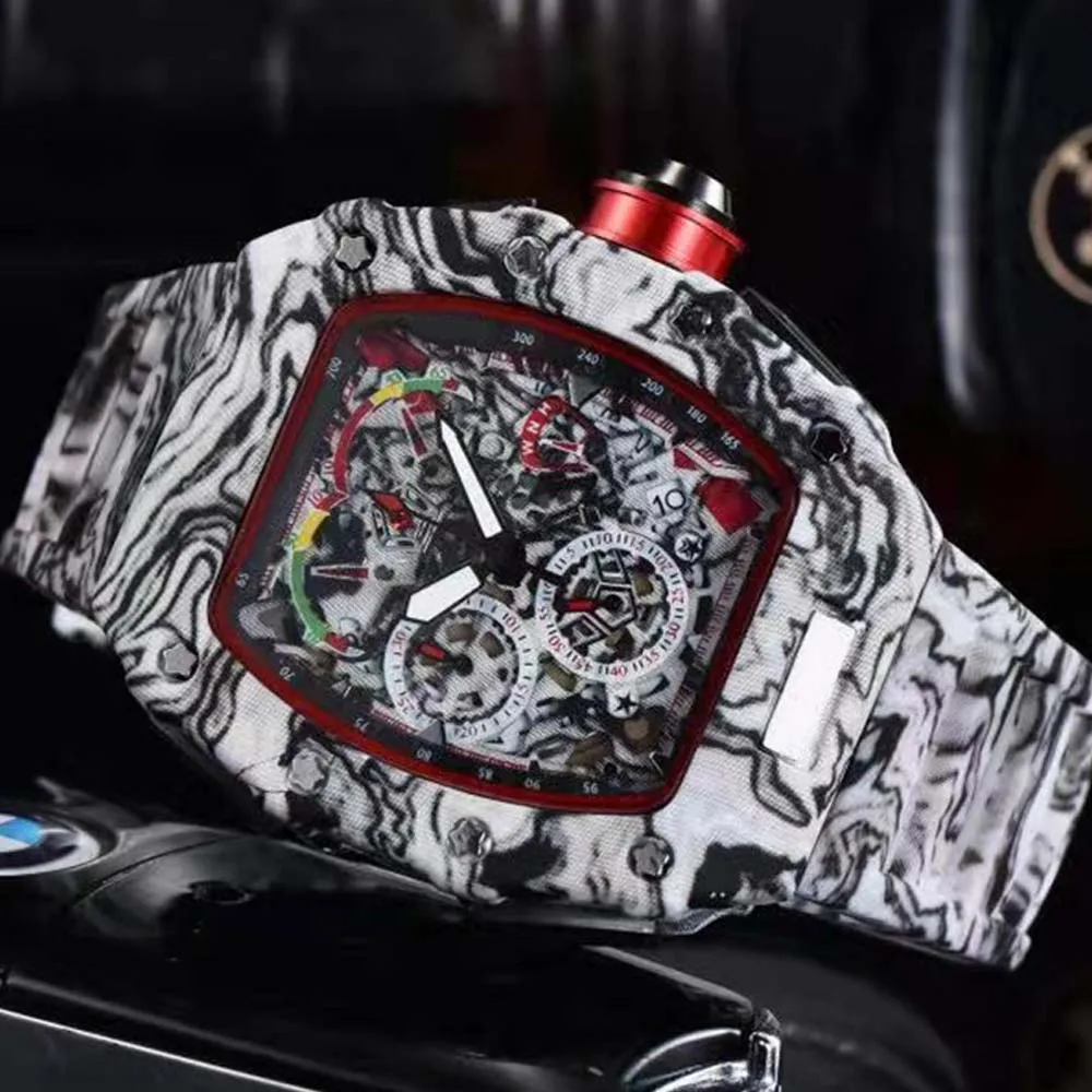 

Разноцветные Оригинальные кварцевые часы Tonneau, мужские часы с рисунком, многофункциональные часы, мужские часы