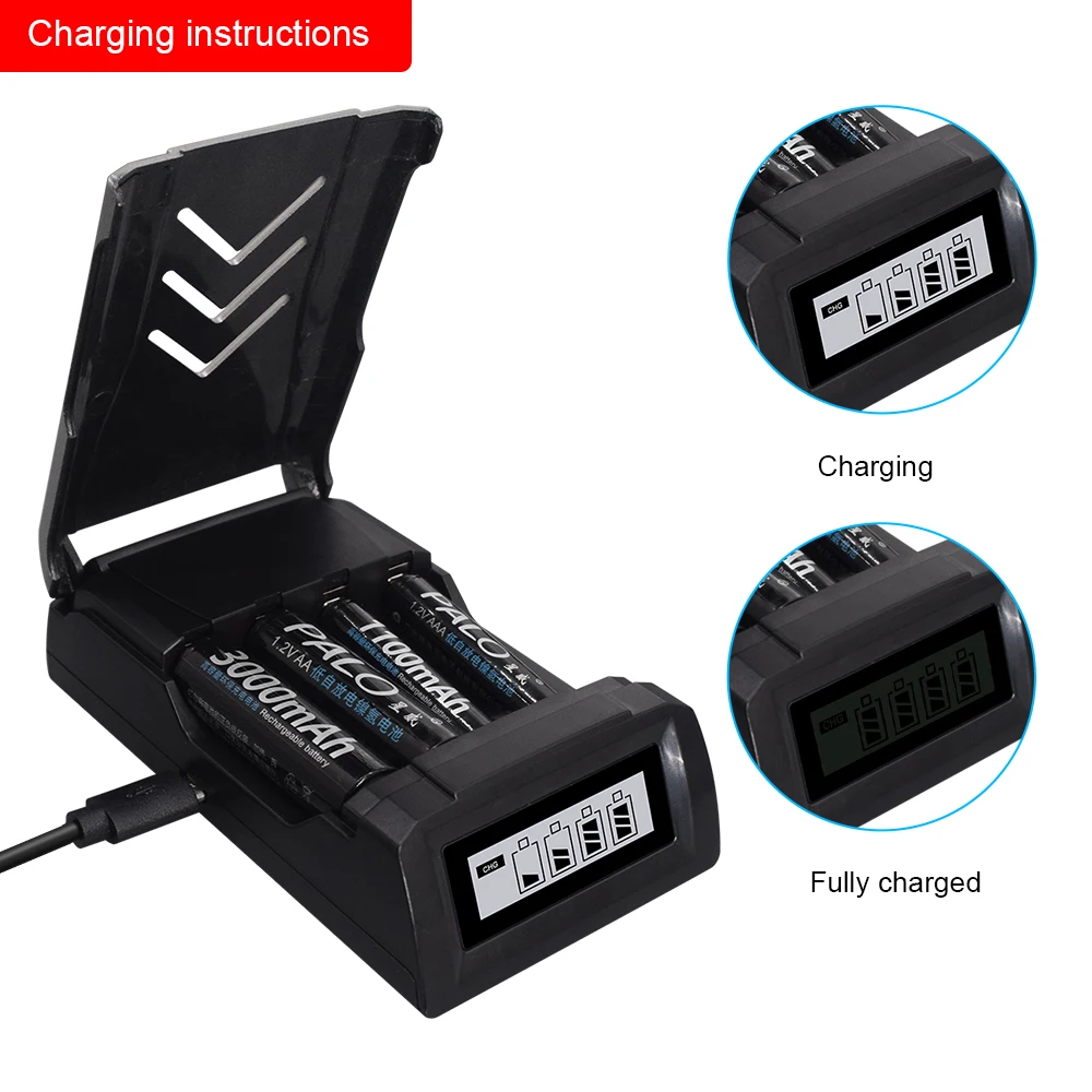 PALO 100% Original 1.2V AA Rechargeable Batteries 3000mAh  Ni-MH AA Rechargeble Battery for camera Anti-dropping  toy car