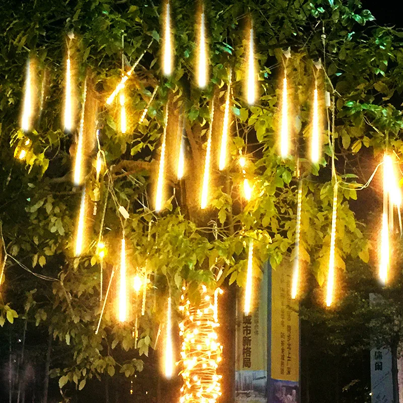 

8 Tubes LED Meteor Shower Rain Street Garlands for Outdoor Lights Garland Waterproof Garden Lights Wedding Holiday Lighting 2023