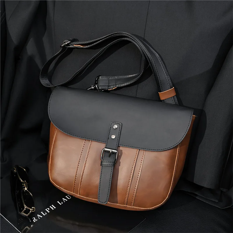 

Bag Flap Hanbags Male Leather Quality High Men Vinatge Fashion Crossbody Bag Messenger Bag Men's Shoulder Hasp Bags Crossbody