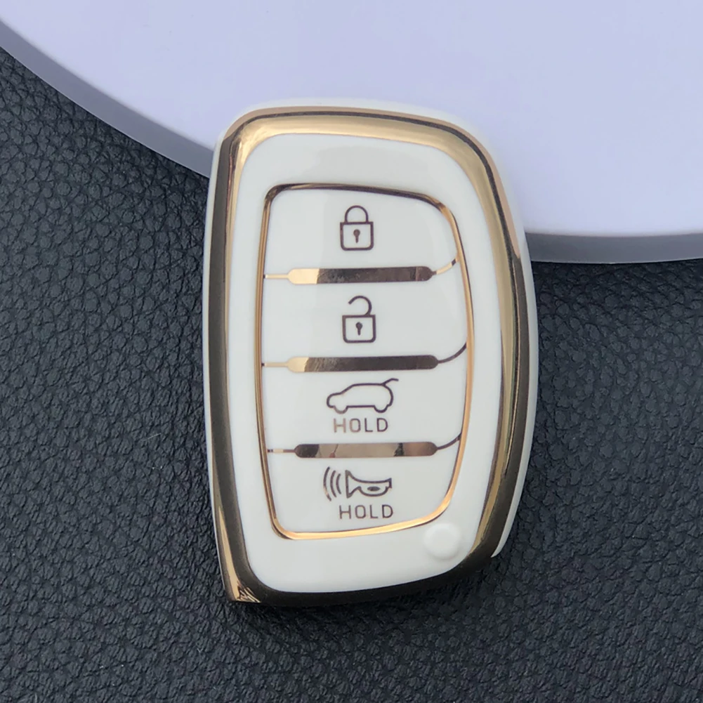 

New TPU Car Key Cover for Hyundai Tucson Santa Fe Rena Sonata Elantra Creta Ix35 Ix45 I10 I30 I40 4 Button Premium Key Case