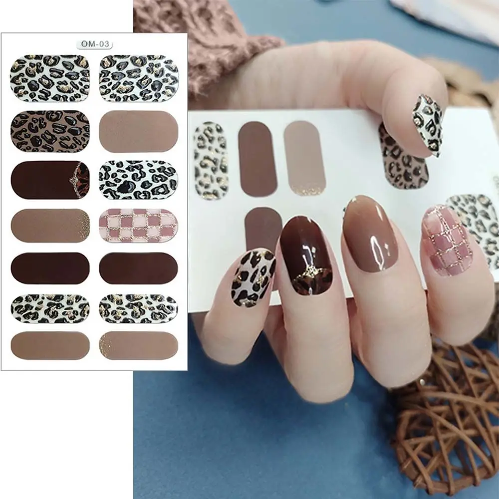 

Women Transfer Decals Bronzing Nail Foils Full Cover Leopard Nail Sticker Nail Art Decoration 3D Glitter Nail Decals