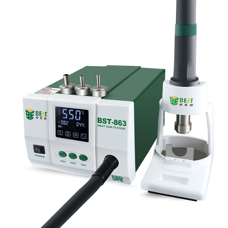 

2020 Directly price 1200W BST-863 High power Lead-free Hot Air Gun Intelligent Digital Display Soldering Station