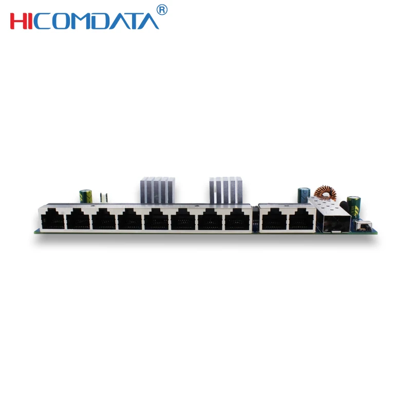 Коммутатор HICOMDATA Poe гигабитный 11 портов 1 Sfp 2 Rj45 8 POE 48 В стандарт IEEE802.3af сетевые
