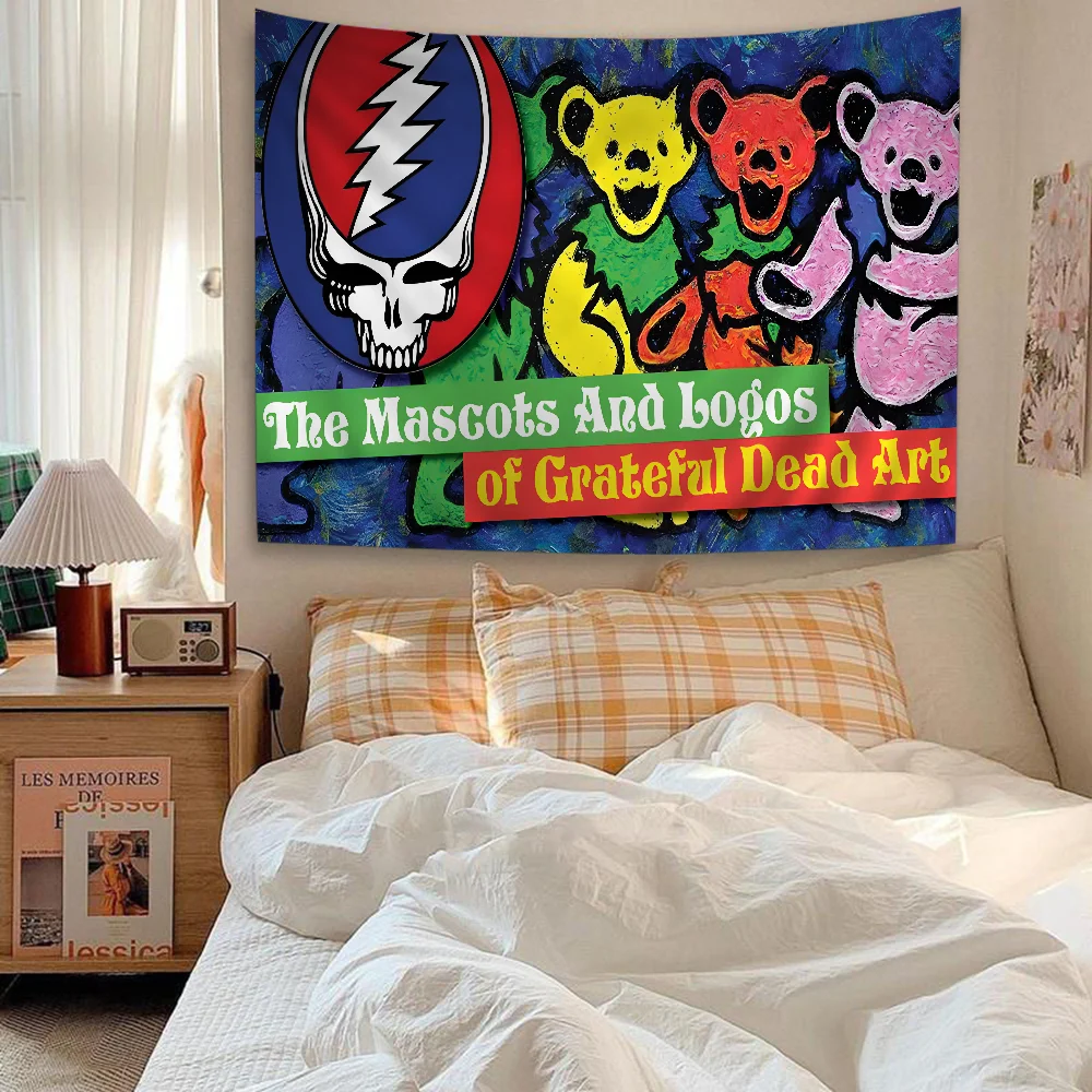 G-Grateful D-Dead Cartoon Tapestry Wall Hanging Decoration Household Home Decor