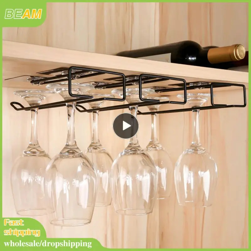 

Iron Kitchen Storage Organizer Multifunctional Wine Glass Holder Wine Glass Rack Towel Racks Bar Inverted Shelf Glass Holder