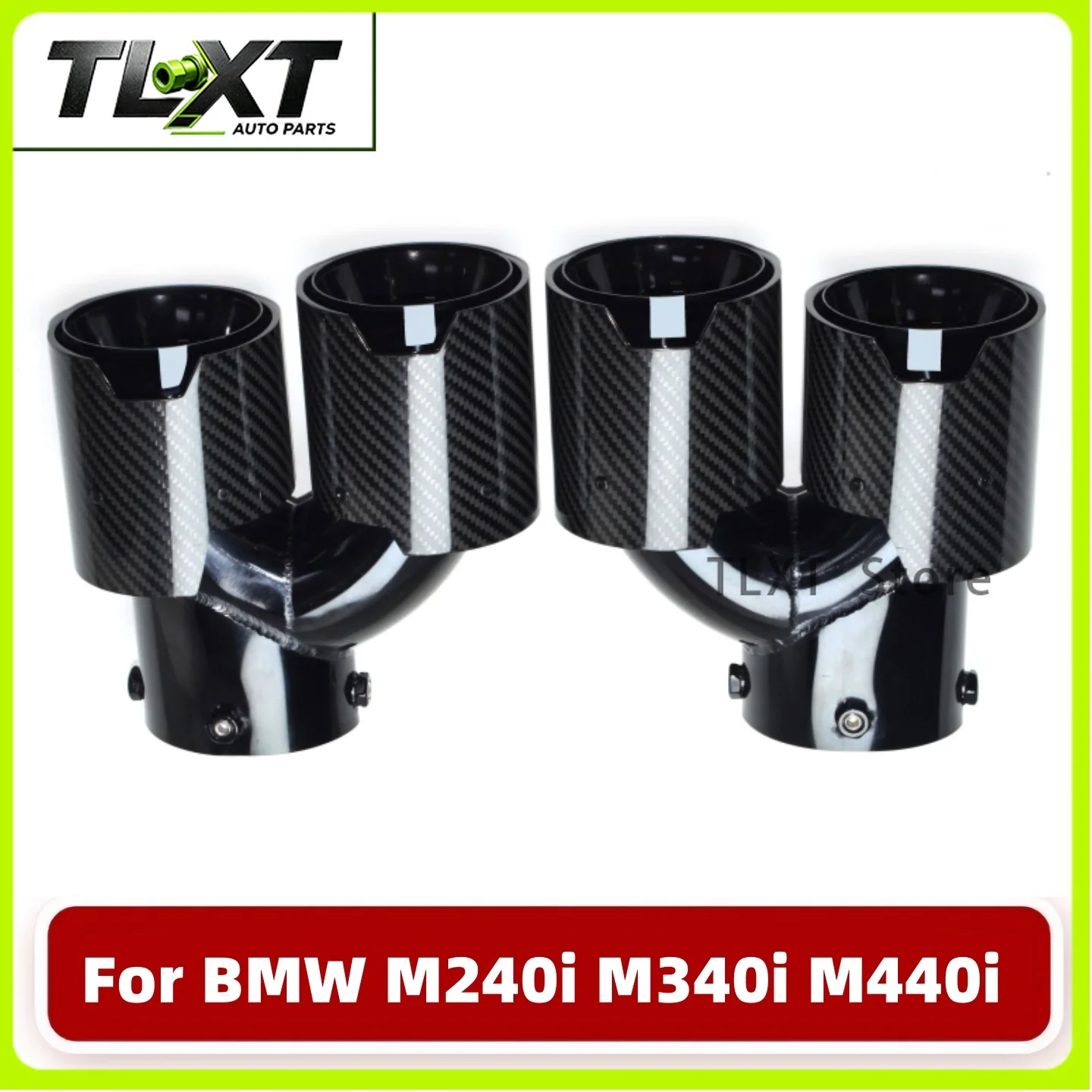 Фото TLXT Насадка на глушитель для BMW 2021 2022 2023 G23 M440i G20 G21 M340i G42 M240i, синяя, с 4 выходами, выхлопная труба №2