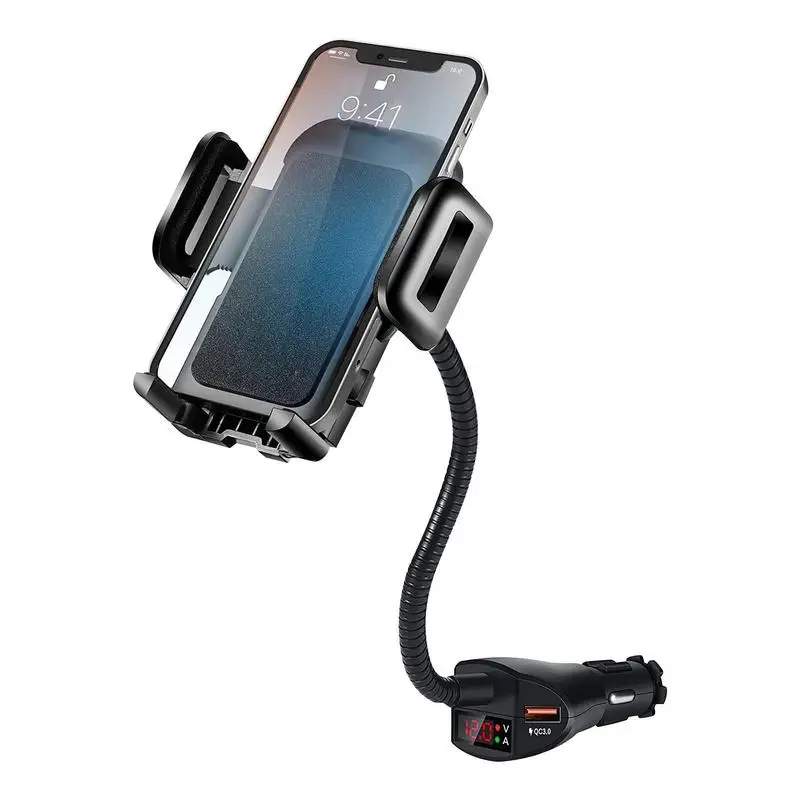 

Car Charger Phone Holder Dual USB 3.1A Charger Supportor Vehicles Tabacco Lighter For 1.6-3.4inch Width Phones Fasting Charging