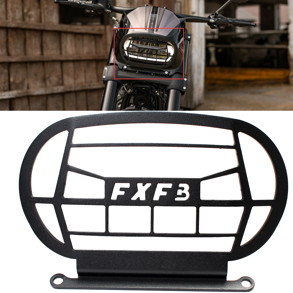 

Motorcycle Black Iron Headlamp Fairing Front Cowl Only Headlight Grill For Harley M8 Softail Fat Bob FXFB FXFBS 2018-2022