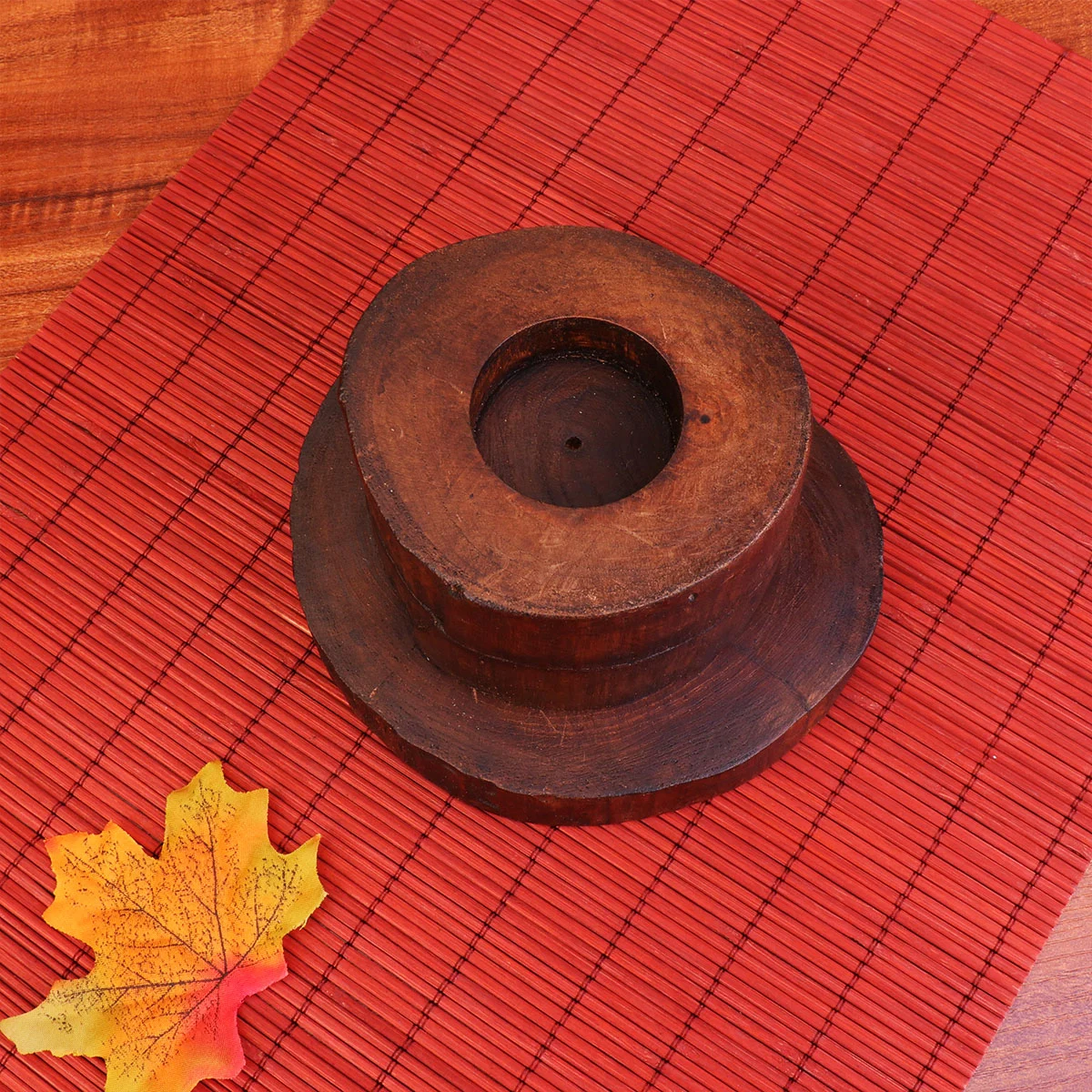 

Natural Wood Holder Wooden Tea Light Stand Candlestick Stand Planter for Home Office Decoration ( 2 Layers )