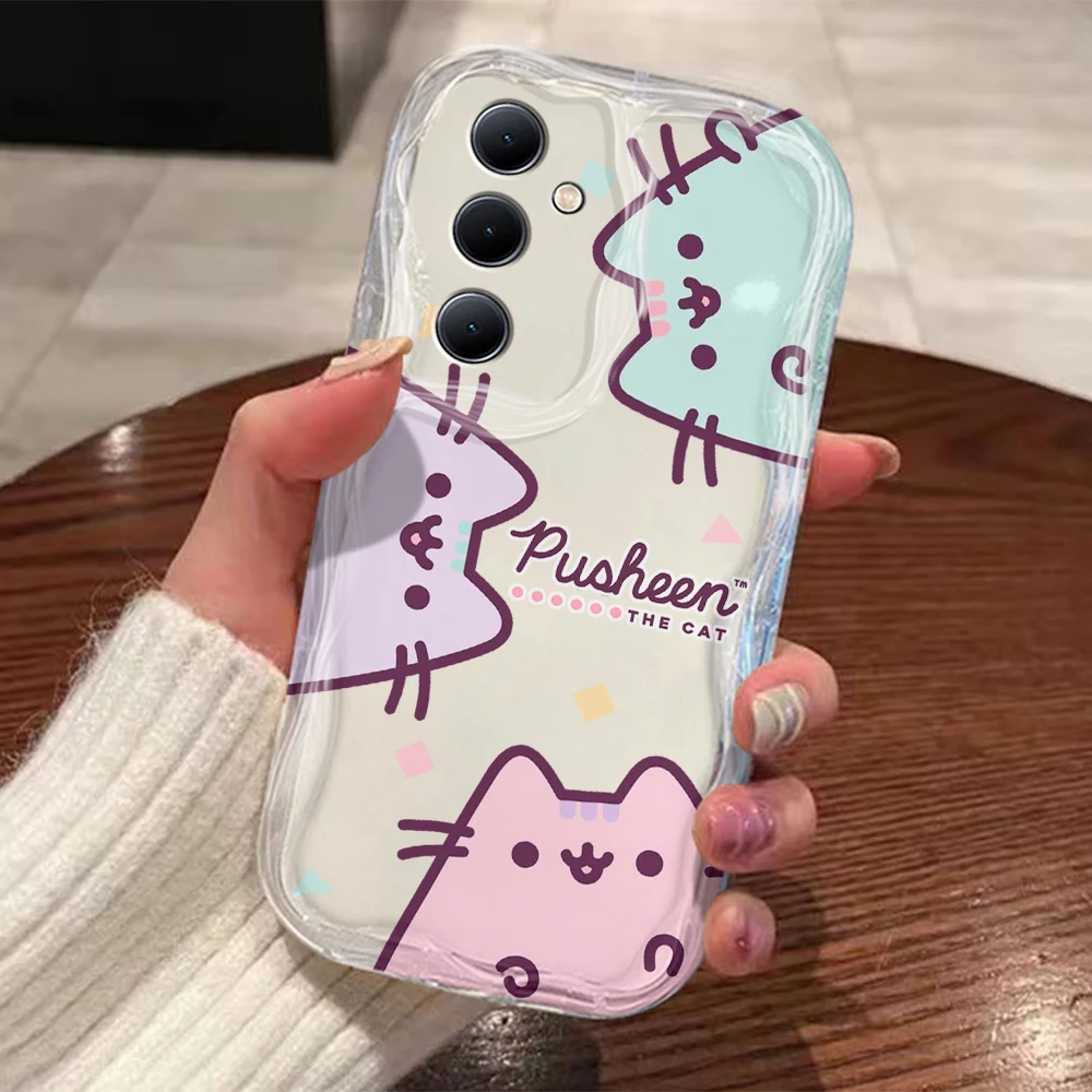 Милый мультяшный Кот P-Pusheens 3D волна чехол для Xiaomi Mi 14 12 12T 11 Lite Poco M6 X6 X5 X4 F4 X3 M3 Pro 4G 5G