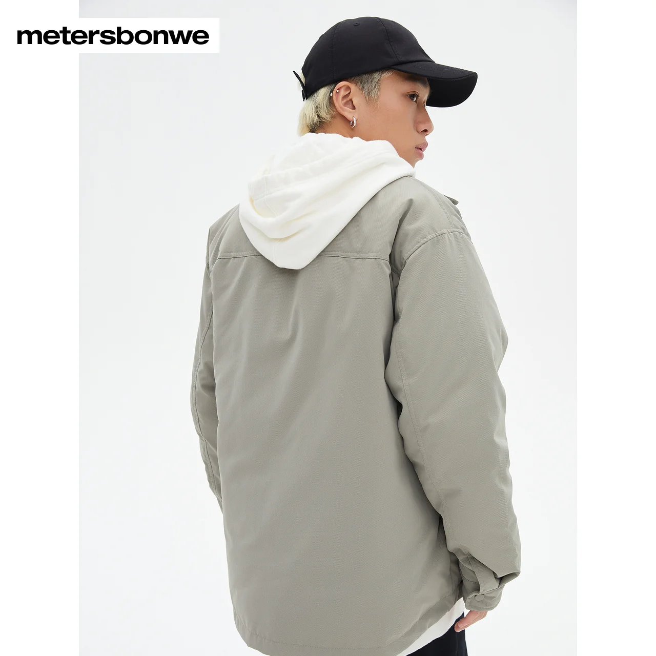 Metersbonwe Men's Lapel Shirt Down Jacket Casual 80%Duck Down Thick Solid Color Down Warm Wear Comfortable Male Winter Down Coat