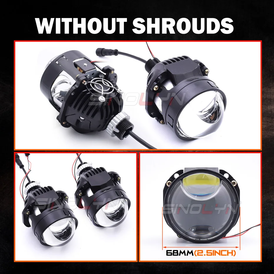 

Sinolyn 2,5-дюймовые линзы проектора Hyperboloid Bi LED 6000K для фар H7 H4 H1 9005 9006 Angel Eyes Автомобильные аксессуары би лед линзы 2 5 дюйма лед лампы для авто ангельские глазки led билет линзы линзы для авто
