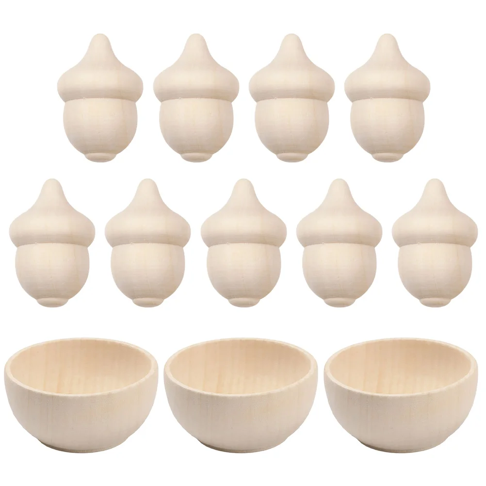 

1 Set Natural Wood Acorns Unfinished Wood Acorns Graffiti Counting DIY Craft Supplies Wedding Home Decoration