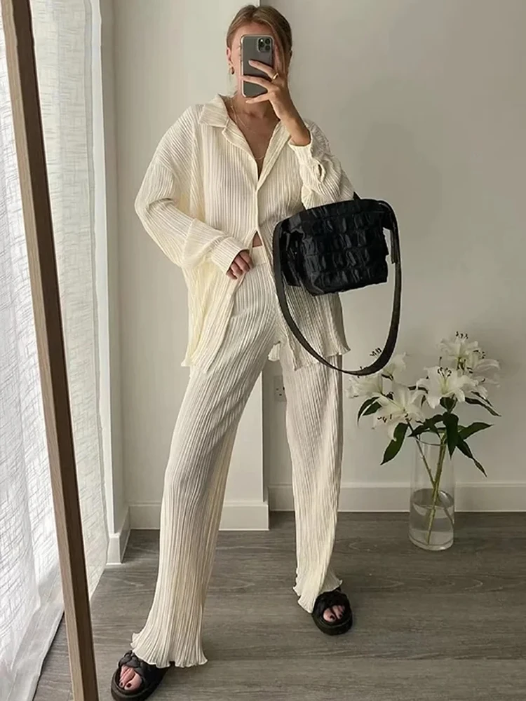 

Женский Повседневный комплект из блузки и рубашки, с длинным рукавом