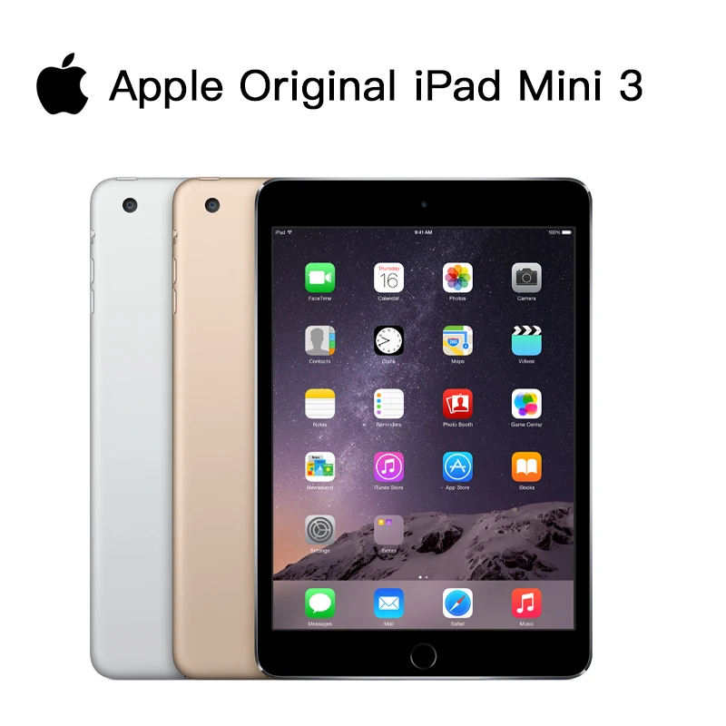 

Original Apple iPad Mini 3 WIFI/4G LTE 7.9" Dual-core A8 Dual 5MP&1.2MP RAM 1GB ROM 16GB/64GB/128GB Fingerprint Touch ID