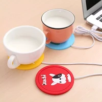 usb cartoon heating coaster keep drink warm warmer thermostatic coaster creative silicone coffee mug cup coasters hot drink 2020
