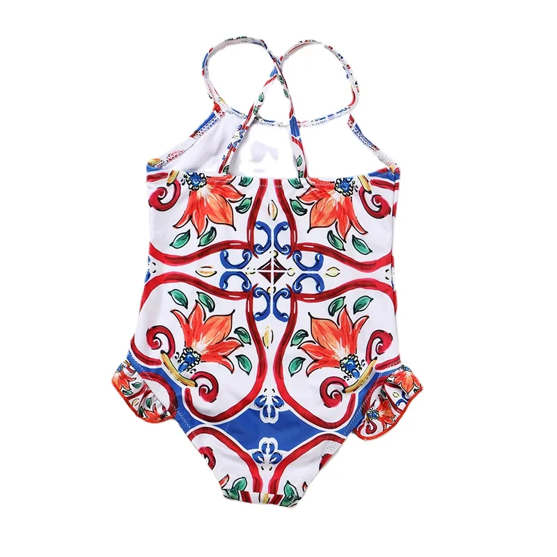 Детские купальники для девочек купальные костюмы Цельный купальник детей бикини