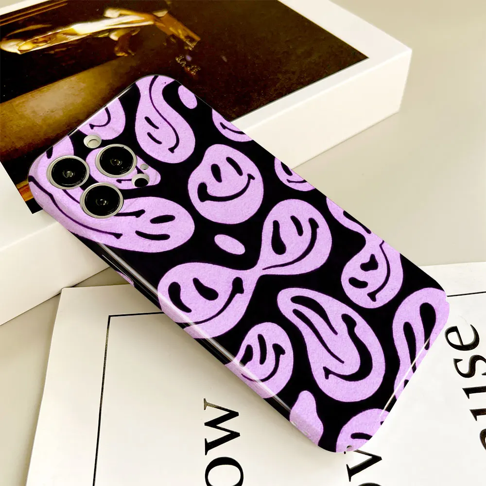 Phone Case For Apple iPhone 14 13 12 11 Pro Mini XS X Max XR SE 8 7 6S 6 Plus Full Printed Hard Film Case Cute Funny Smiley Face