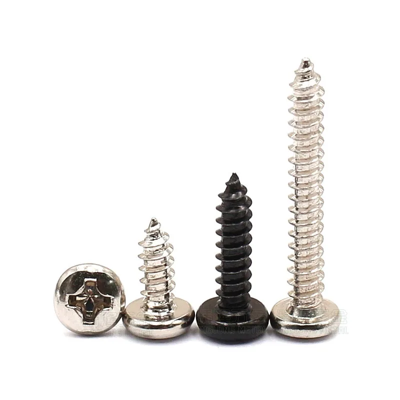 

100Pcs M2.9/M3.5/M4/M5*6.5-25mm Phillips Cross Head Micro Screws Round Head Self-tapping Electronic Small Wood Screw Bolts