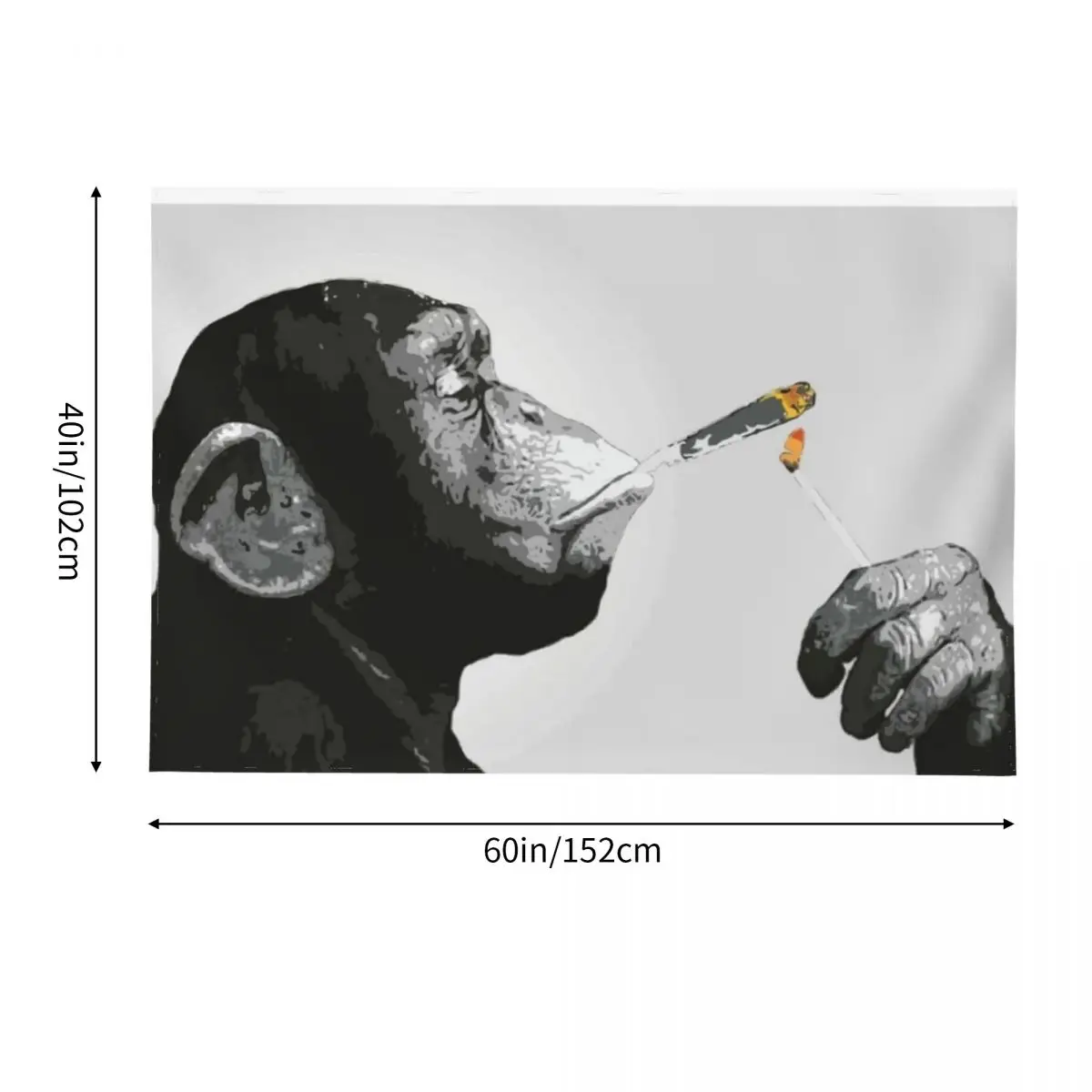 Бэнкси Сэй Шимпанзе Обезьяна Курящий Совместный Гобелен Декор Комнаты