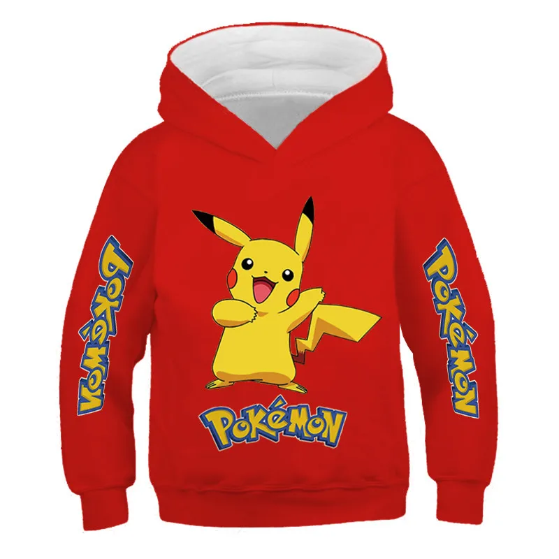 

Boys And Girls Cartoon Pikachu Hoodies Kids Pokemon Print Sweatshirt For Boys Children Autumn Long Sleeve Pullover Tops Clothing