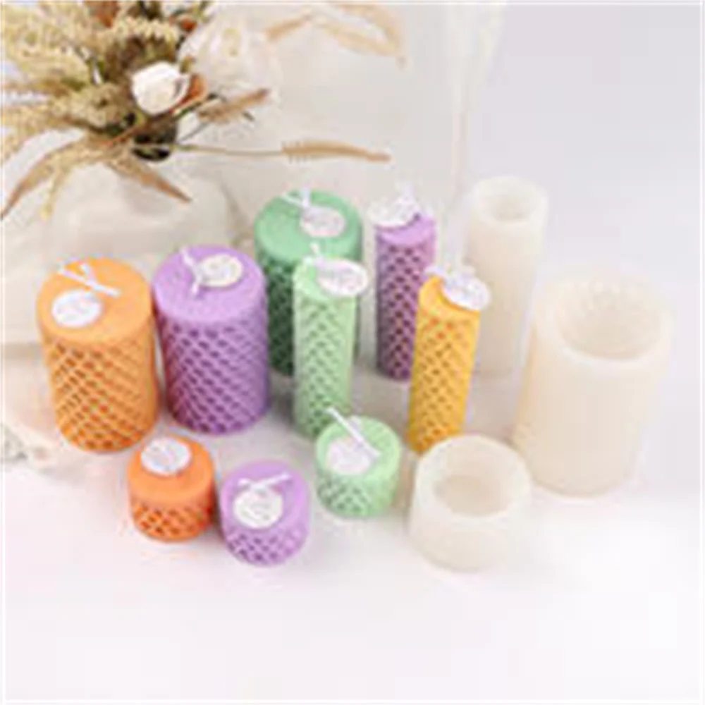 

3D Honeycomb Column Candle Molds Silicone DIY Honeycomb Pillar Candle Molds for Candle Making Aroma Soy Wax Handmade Home Decor