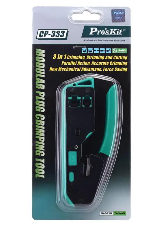ProsKit  CP-333 6P/8P Crystal Head Telephone Line Network Line Pressing PliersPortable Cable Wire StripperCrimping Pliers Tools