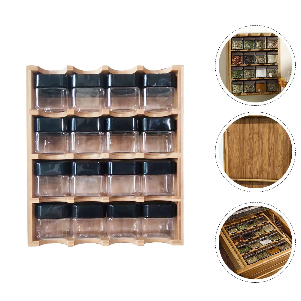 

1 Set of Large Capacity Spice Storage Holder Kitchen Seasoning Storage Bottles