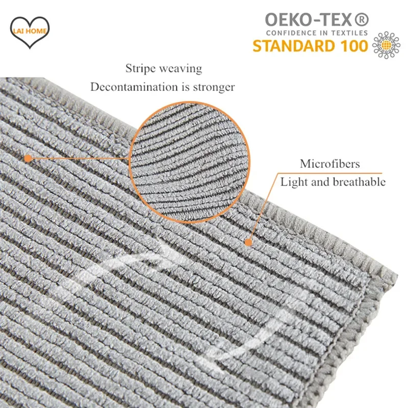 

3PCS Brand Stripe Towel for Kitchen Super Absorbent Microfiber Household Dishcloth Bathroom Cleaning Tools Free Shipping Items