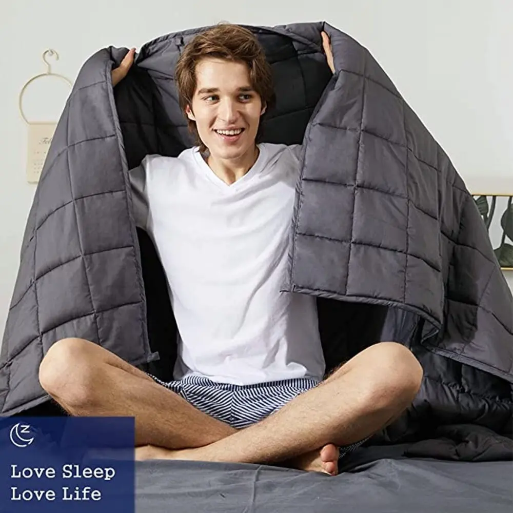 Weighted Blanket Glass Beads Reduce Stress Anxiety Quilt Promote Deep Sleeping Cooling Cotton 5-Layers Blankets Body Comfortable | Дом и сад