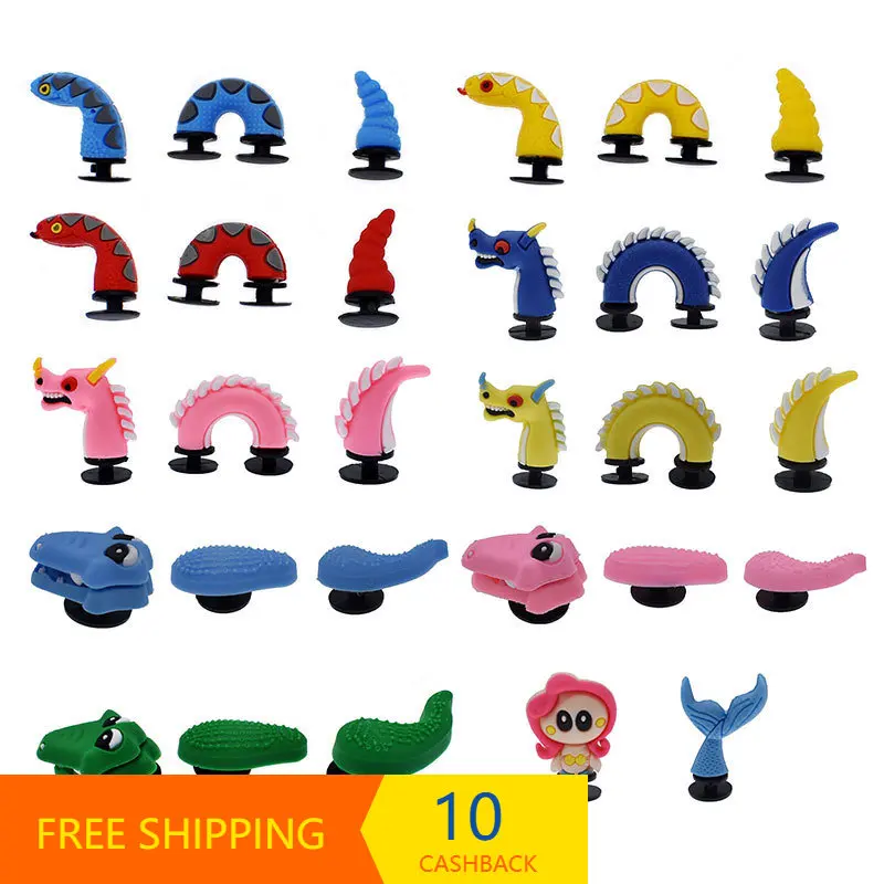 

3D Cartoon Hole Shoes Shoe Ornament Shoes Accessories Cartoon Sandals Ornament PVC Flexible Glue Shoe Buckle Free Shipping Items